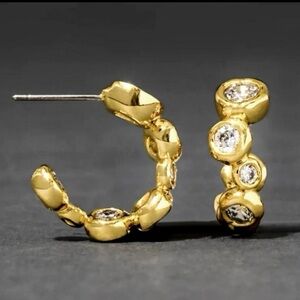 Alexis Bittar Asterales Gold Small Hoop Earrings